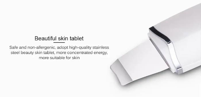 Black Ultrasonic Face Cleaner Skin Scrubber Professional Ultrasonic Spatula