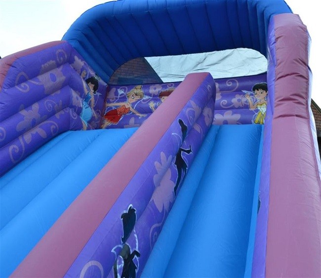 30ft Princess Inflatable Dry Slide , Faires Slide Purple Giant Bouncy Slide