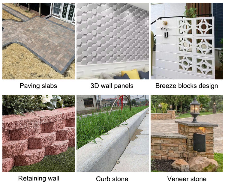 Concrete Blocks Retaining Walls Production Line Artificial Stone Manufacturing Machine