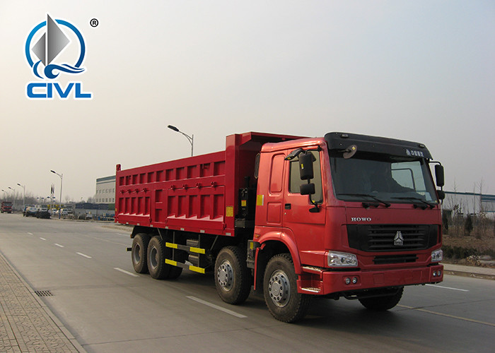 8 x 4 Heavy Duty Dump Trucks HOWO A7 Tipper Truck Unloading 380HP Dump Trucks 50tons dumper