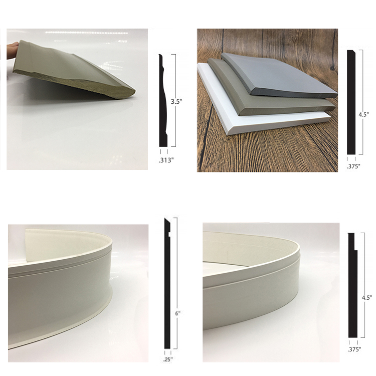 Function protect wall floor 6" X 1/8" Scratch resistant Vinyl Cove Base wall base PVC skirting board
