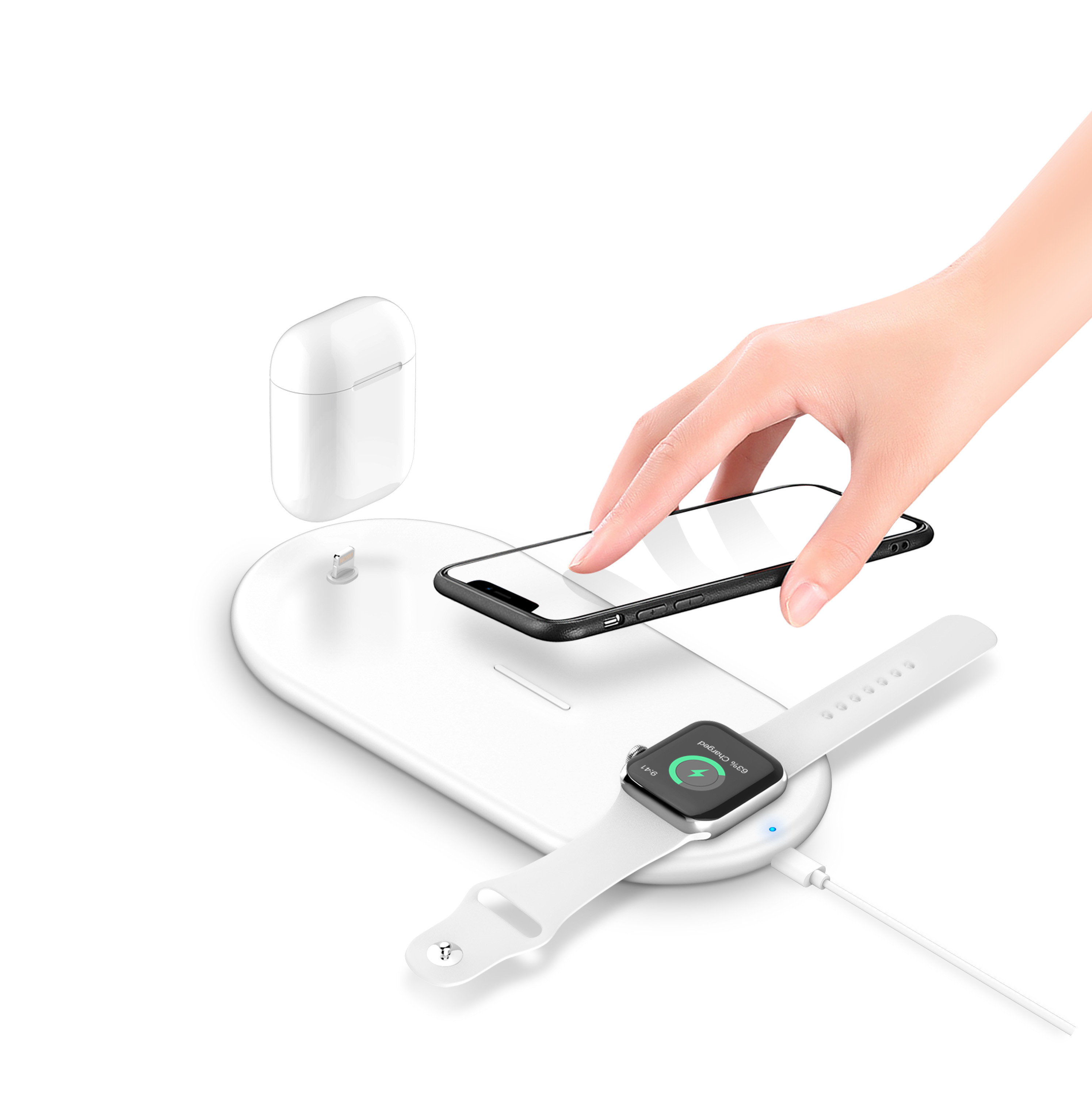 Slim Wireless Charging Pad For Iphone Apple Watch And Airpods