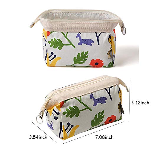 Rool Up Jewelry Organizer Bag , Personalized Canvas Dopp Kit Double Sided