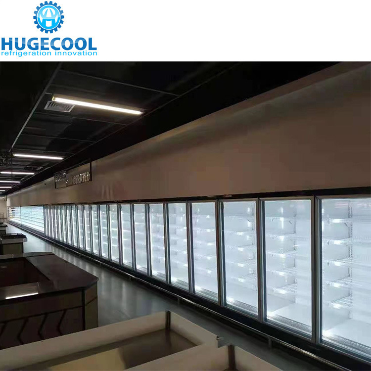 Supermarket Glass Door Walk in Display Cooler Fridge Cold Room