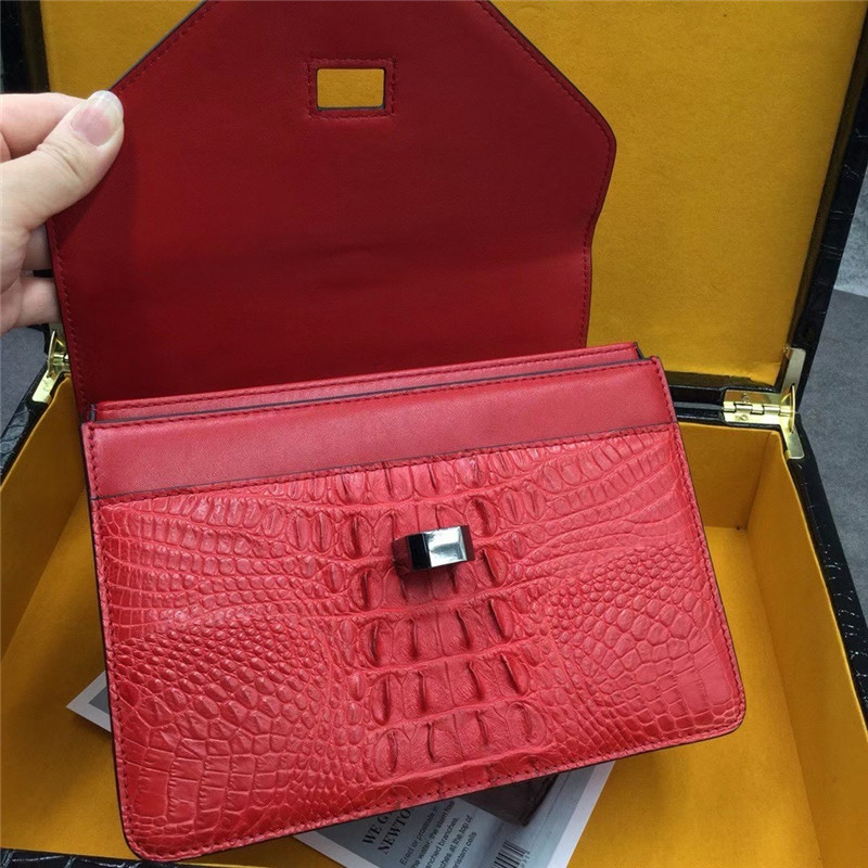 Authentic Real Crocodile Skin Lady Purse Genuine Alligator Leather Women Single Cross Shoulder Bag Female Small Handbag
