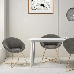  Antirust Gold Leg Leather Dining Armchairs Nordic Design Dining Chairs 150kg Capacity Manufactures