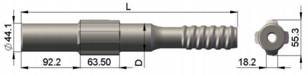 Ingersoll Rand High Precision Threaded Drill Shank Adapter T38 T45 T51 Black Color