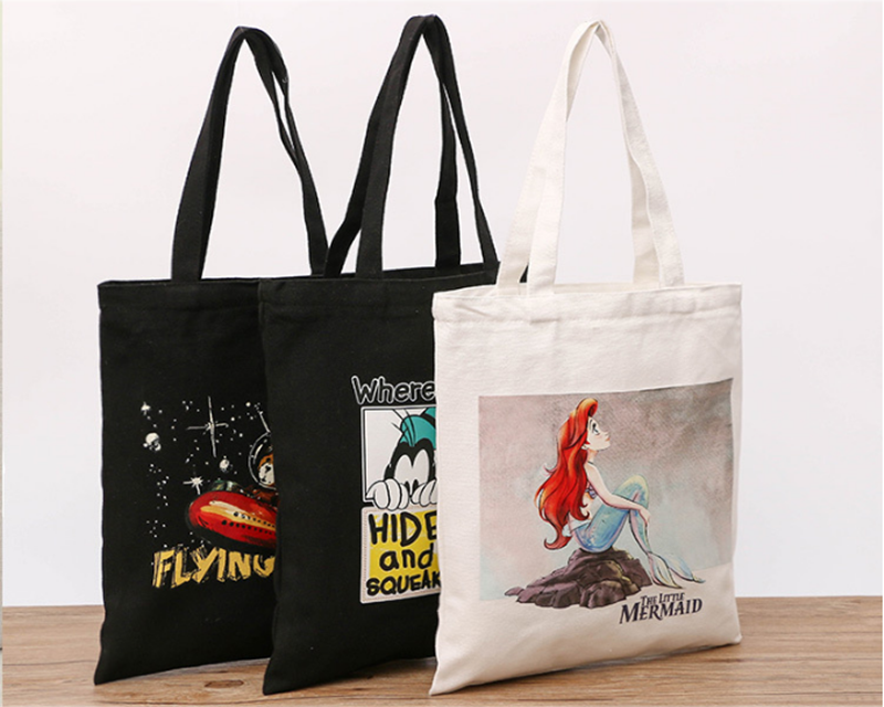 12OZ Digital Printed Eco Canvas Bags Lady Tote Shopping Bag