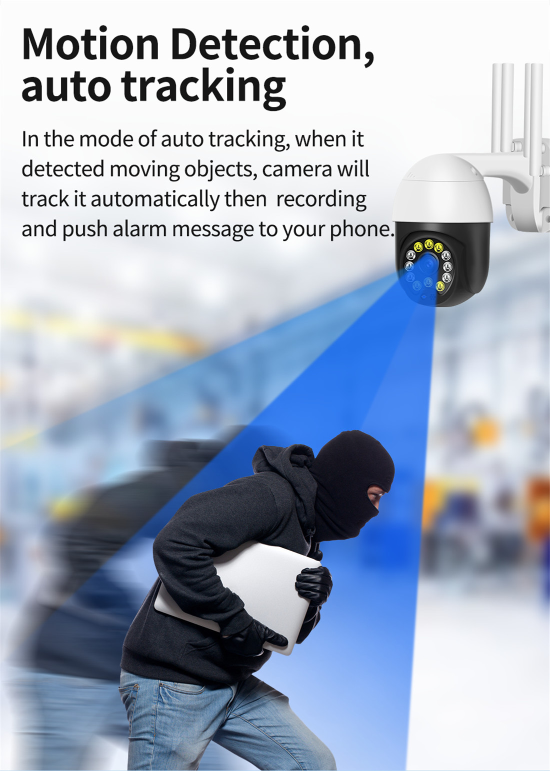 1080P Outdoor Waterproof Mini Speed Dome Camera | Intelligent Dual Light IR & White LED | Motion Detection