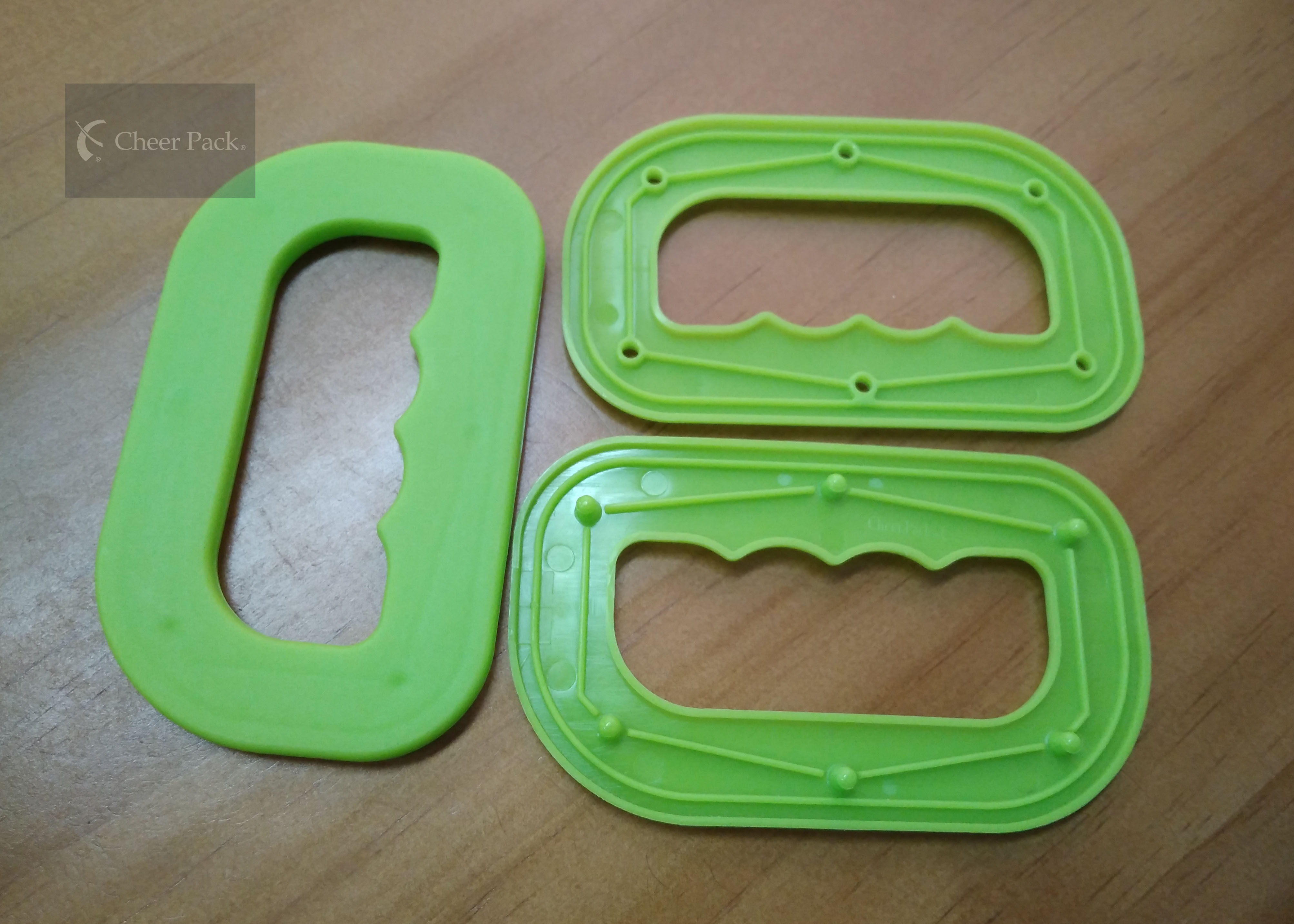 Professional Green Color Plastic Bag Handles , Grocery Bag Carrier Handle
