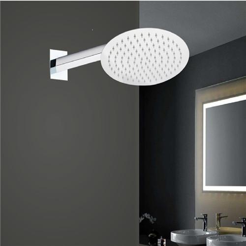 Sliver Rotatable Overhead Rainfall Shower Head Rotatable High Temperature