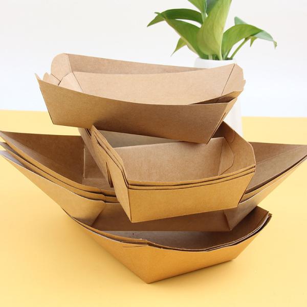 Eco-friendly Square Food Tray for Biodegradable Takeaway Sushi Sandwich Kraft