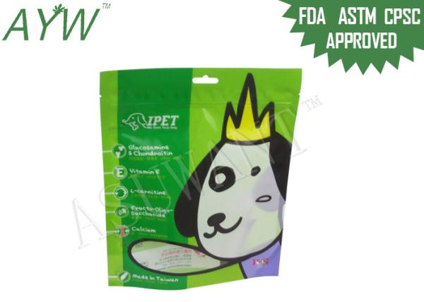Zip Top Recycle Dog Food Bags Waterproof , Plastic Pet Food Packaging Bags With
