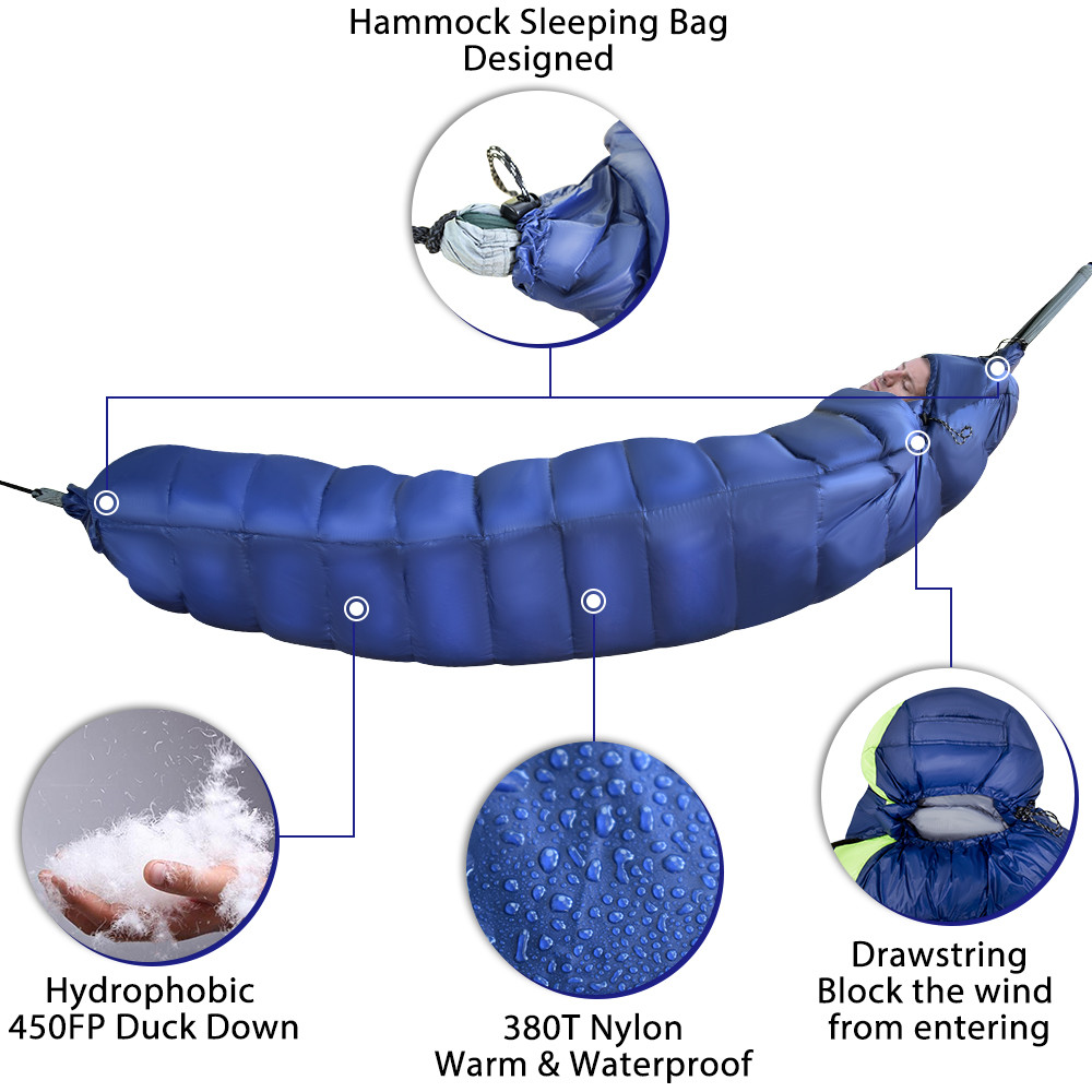 Good Ventilation 38*24cm Folding Camp Hammock For 1 Person