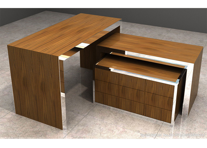 Brown Wood Display Table Easy Assembly , Durable Retail Display Nesting Table