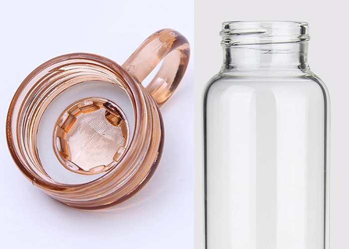 Round Glass Drinking Bottle With Silicone Sleeve Heat Resistant Feature