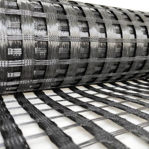 Soil Slope Road Construction 50kn 80kn 100kn Polyester Pet Geogrid Thickness 0