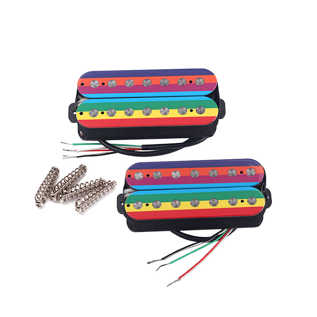 7 Strings Rainbow Humbucker Pickup Alnico 5 Magnet Double Coil Pickups Staggered Electric Guitar With Screws