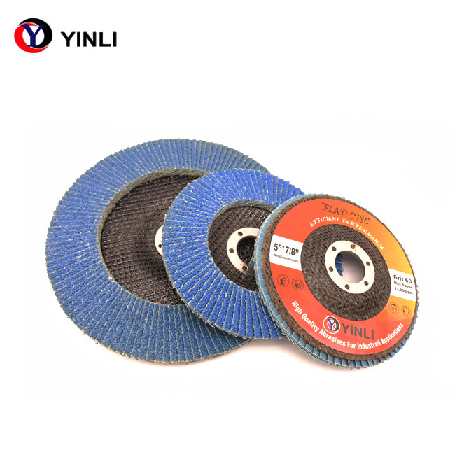 Metal Polishing Zirconia Alumina Flap Disc 115mm 60 Grit High Pressure Grinding