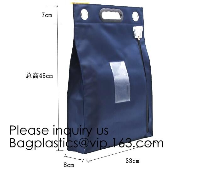 Cash Money Reusable Deposit Security Locking Factory Custom Made Bank Locking Night Deposit Bag With Lock, bagease