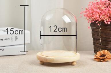 dust proof glass doll dome with base height 15cm diameter 12cm best for