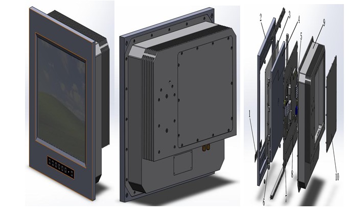 Rugged vehicular and shipboard LCD