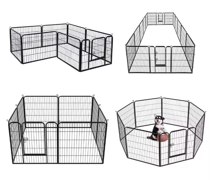 Puppy Pet Dog Play Kennel Foldable Steel Wire Dog Fence Panels