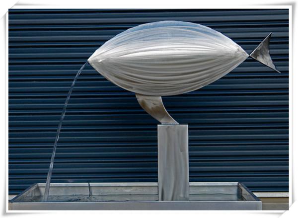 Contemporary Fish Waterfall Metal Water Feature For Interior Or Garden