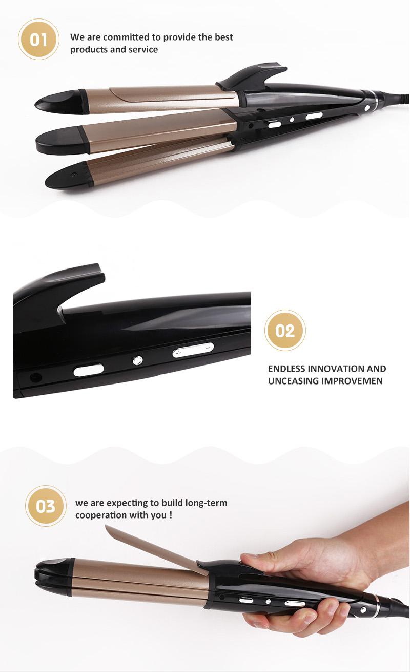 Power Source Electric Hair Straightener Curling Iron With Neo Waving Function