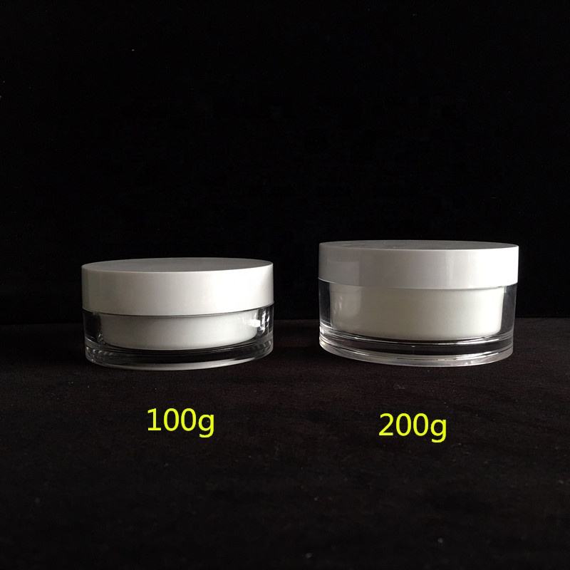 Acrylic Double Wall 100g Face Cream Jar White Eye Facial Plastic Jar / Bottle