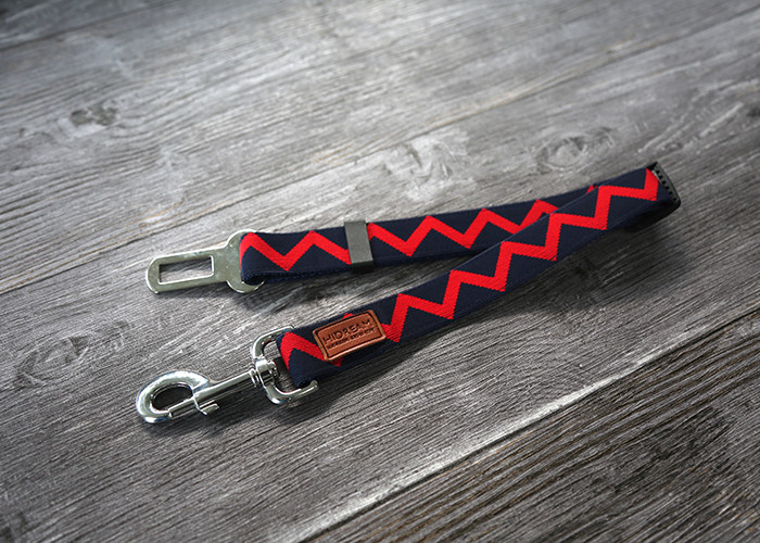 61cm Large Dog Safety Leash Car Seat Belt For Cargo Area With Striped Elastic Jacquard