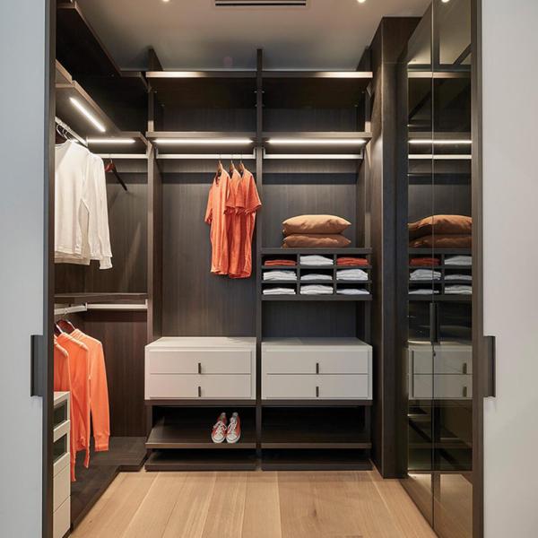 Private Label Bedroom Storage Closet Solid Wood Wardrobe Set with Contemporary