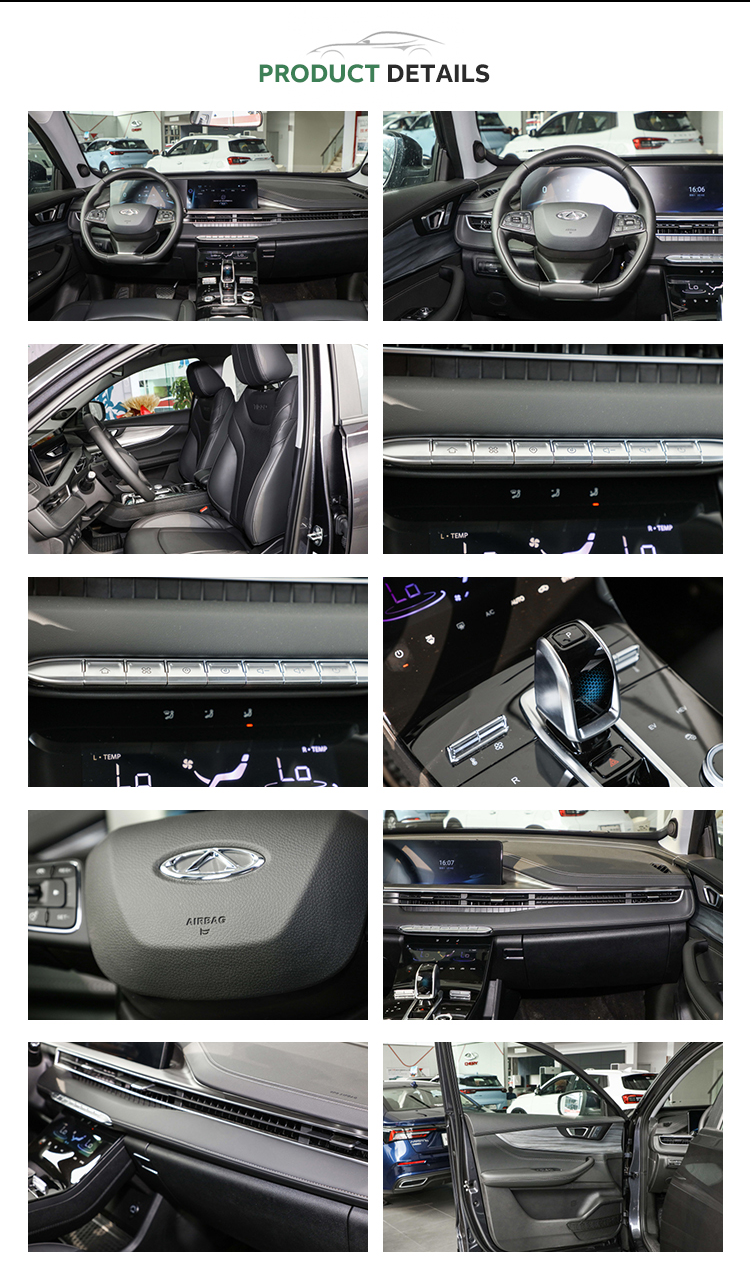 Curb Weight 1740kg 2022 Chery Tiggo 8 Plus Hybrid Car Left Hand Drive 180 Km/h Top Speed