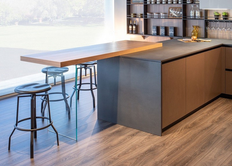 600mm 1.8m DTC Modern High Gloss Kitchen Cabinets Unit With Marble Top