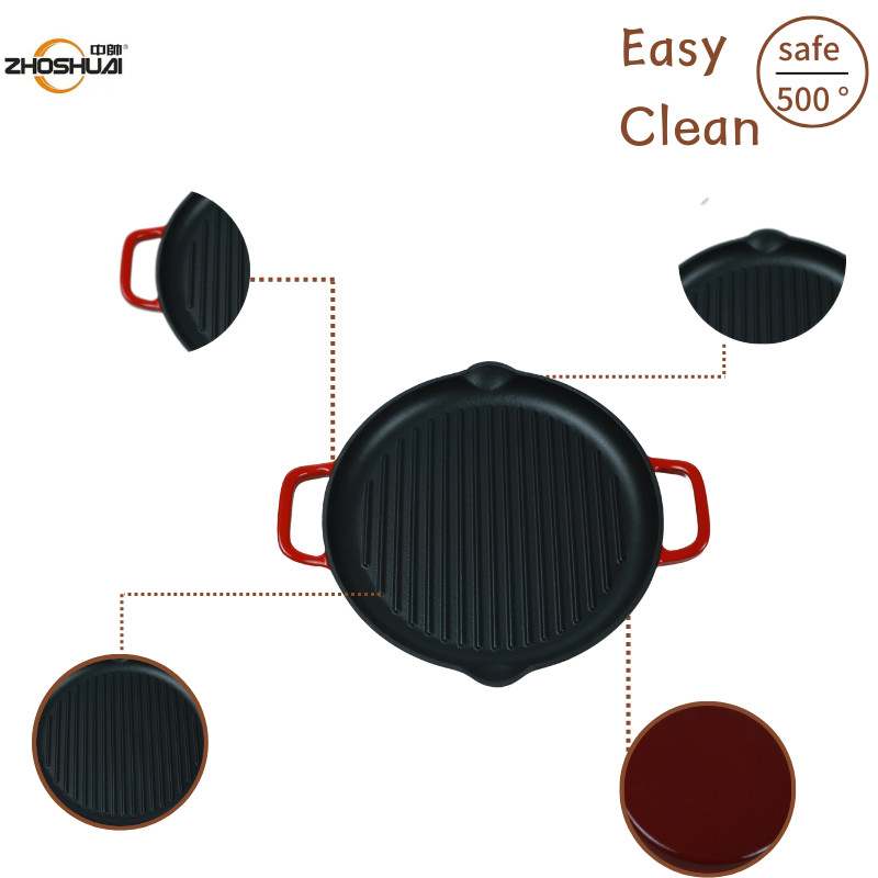 OEM Two Handles Cast Iron Frying Pan 30/35 CM For Stove Top