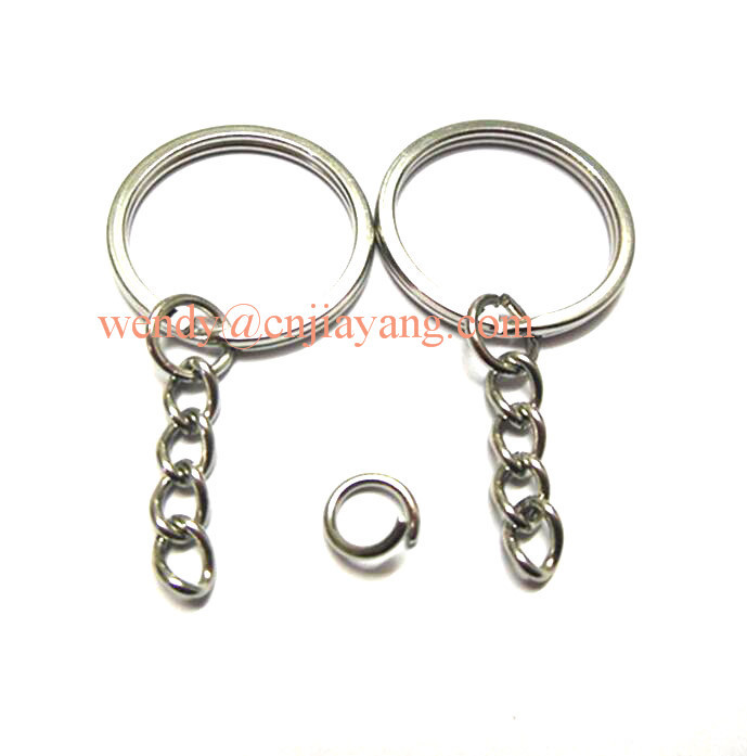 jiayang rainbow color snap hooks flat key ring and keyring split with chains