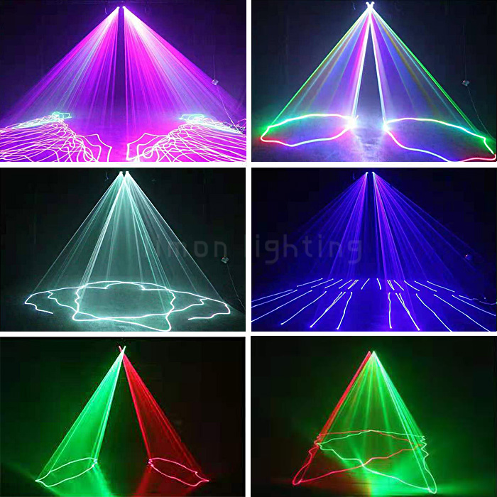 Double Head Multi Patterns 500mW RGB Full Color DMX Colorful Disco Laser Line Light
