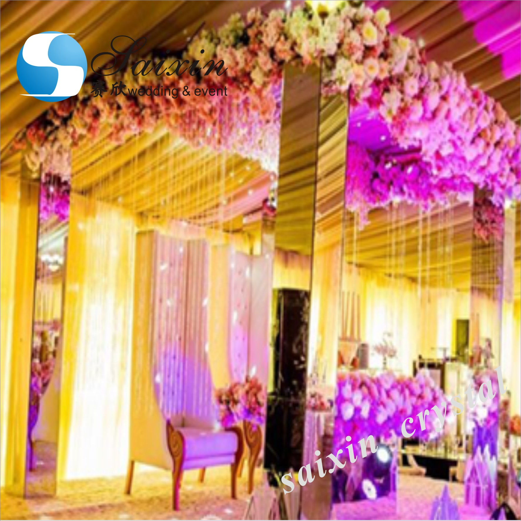 ZT-220H Wedding event decoration chuppah acrylic mandap pillars