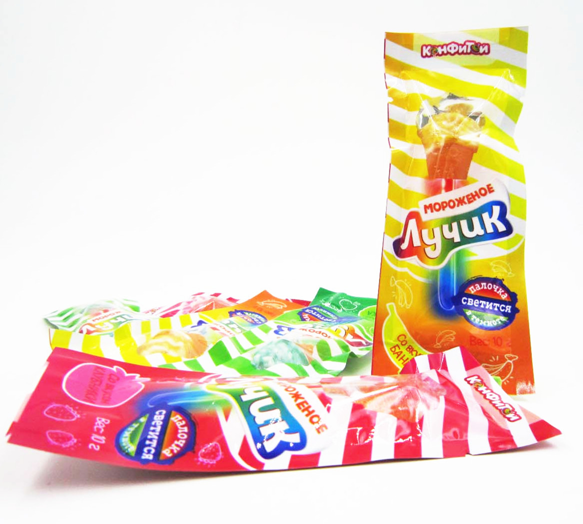10g Ice Cream Shaped Lollipop Mixed Fruit Flavor Low Cal Sweets