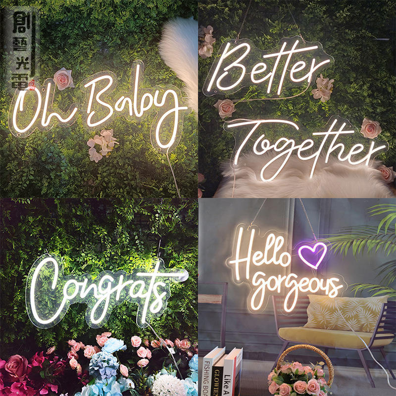 Factory Custom Romantic Love Wedding Neon Sign Led Letters Neon Sign