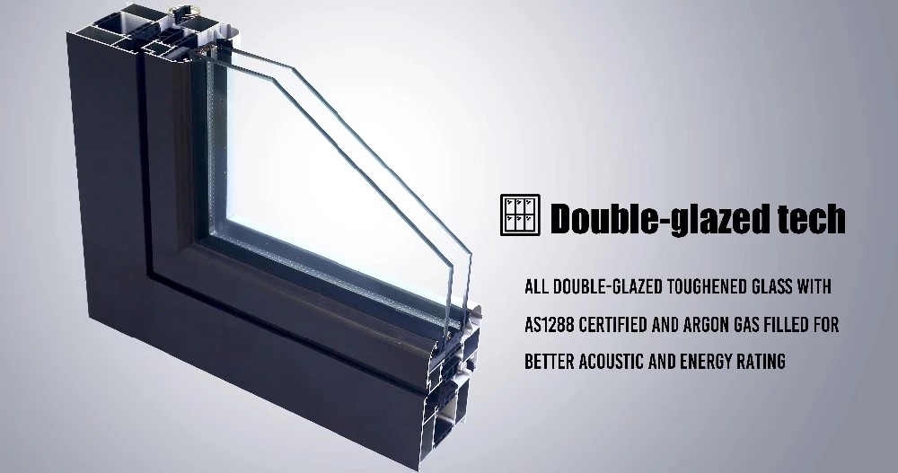 Anodizing alu 1.4mm 9A Folding Glass Patio Doors