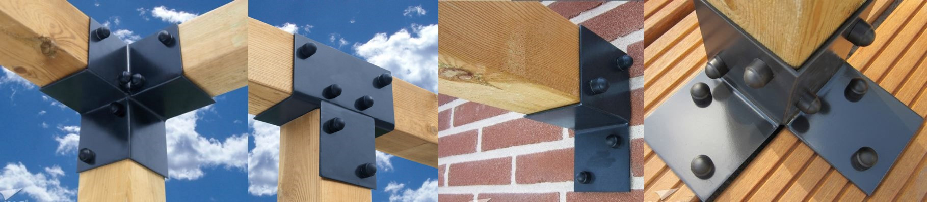 Red or Customized Heavy-duty Pergola Post Base Bracket for High Carbon Steel Floor
