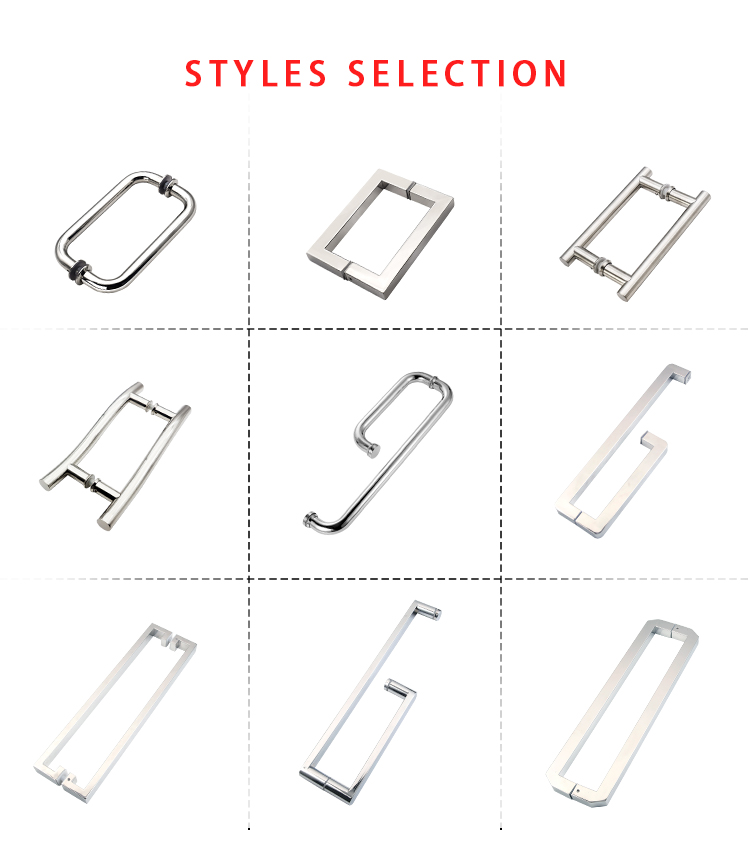Modern Design 304 Stainless Steel Door Window Handles for Shower Enclosure Glass Door