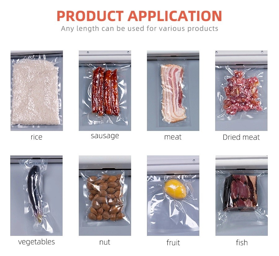 2 Rolls Pack Commercial PA Nylon Vacuum Pack Embossed Storage Vacuum Seal Sealer Bag Rolls For Food