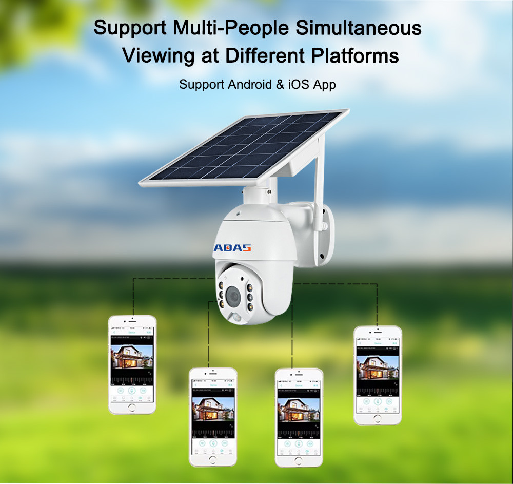 PIR Detection 4G PTZ Camera 2K SD Card 4X Zoom Cellular Solar Camera