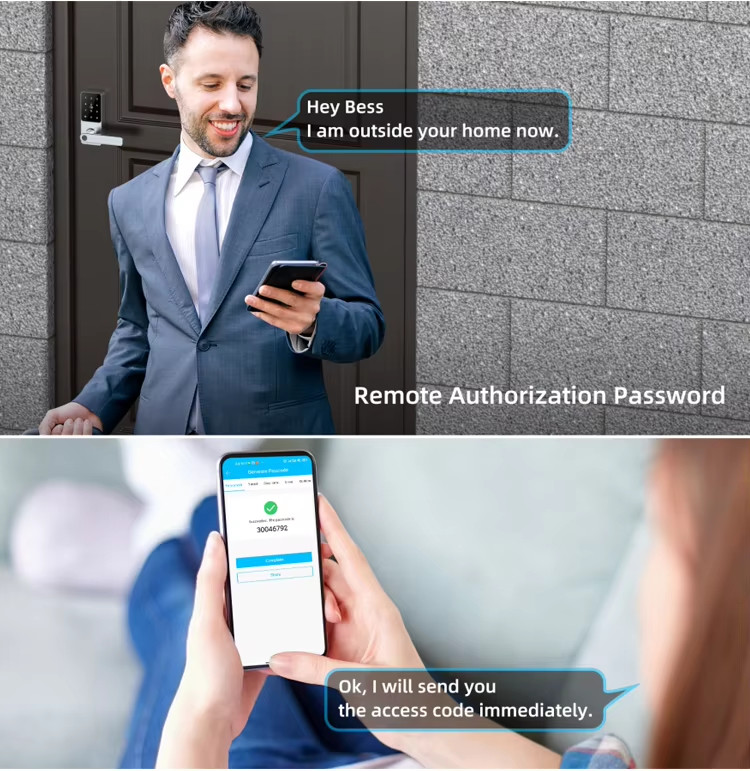 Wifi Fingerprint Door Lock Aluminum Alloy Tuya Digital Door Lock 35mm - 60mm