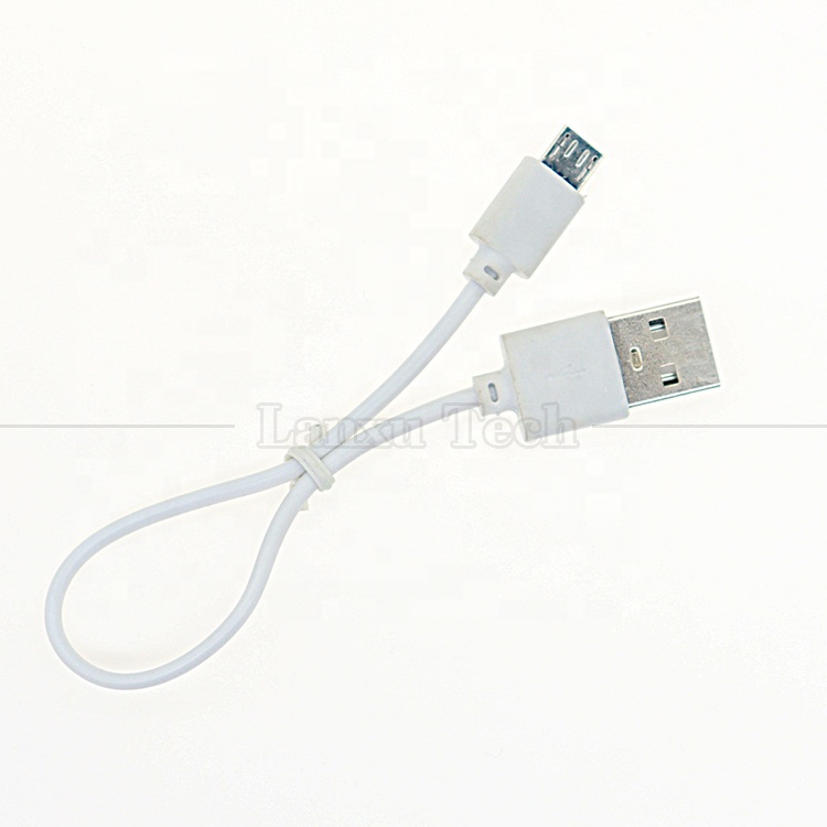 High Quality Durable Short Fast Charging 2A Micro V8 Charging Cable for Power Bank Tablet Phone
