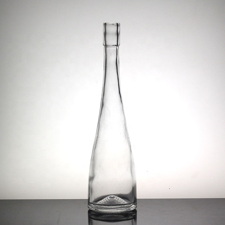 Clear Glass Tall Thin Beverage Bottle for Long Neck White Spirit and Fruit Wine