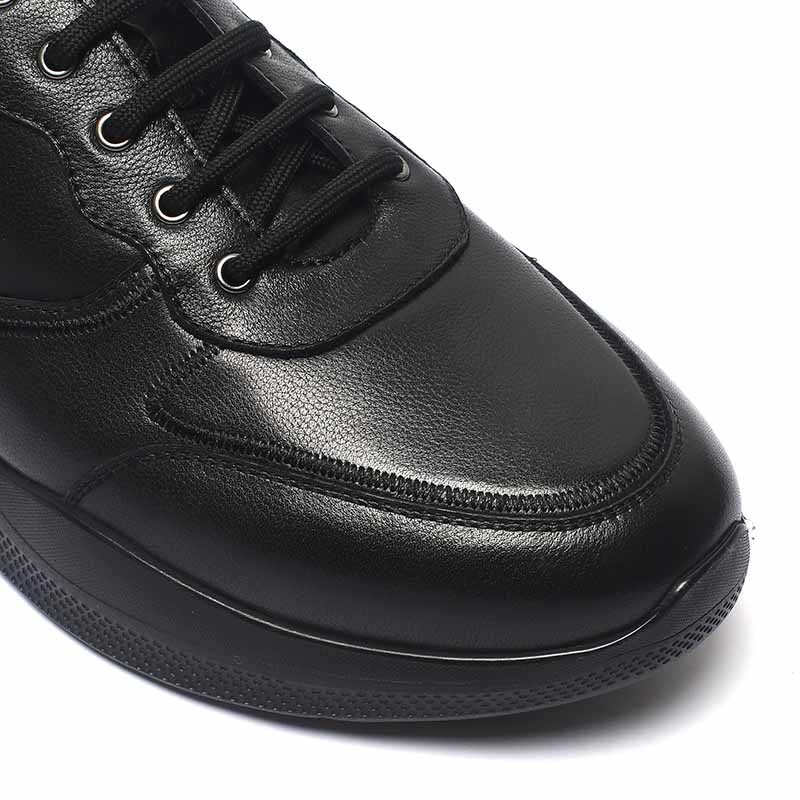 Black Lace Up Anti Skid Mens Leather Casual Shoe