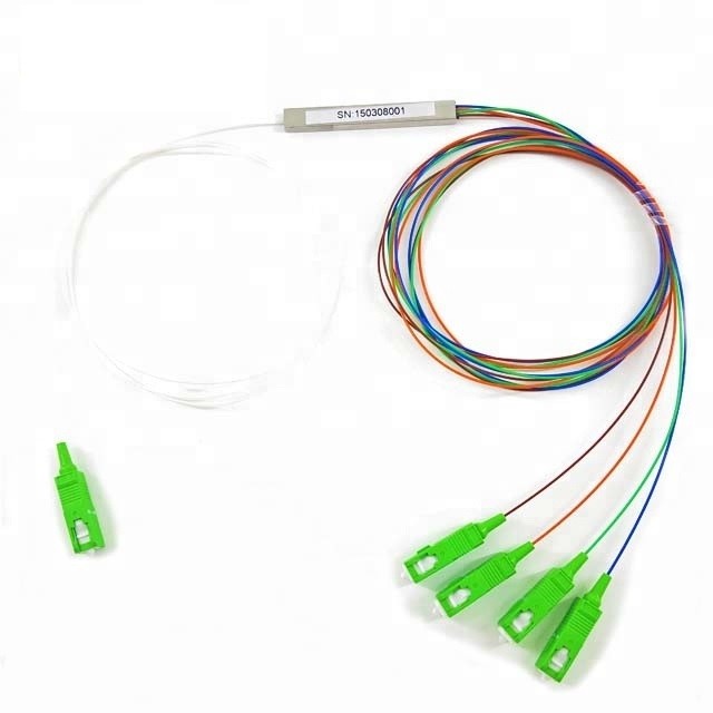 Fiber Optic PLC Splitter/Coupler 1×4 SC/APC Connector with mini tube